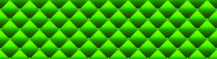 Green luxury background with beads and rhombuses. Seamless vector illustration. 