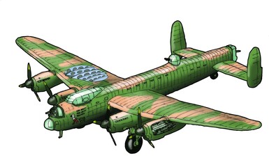 Lancaster WW2 Bomber Cutout Illustration