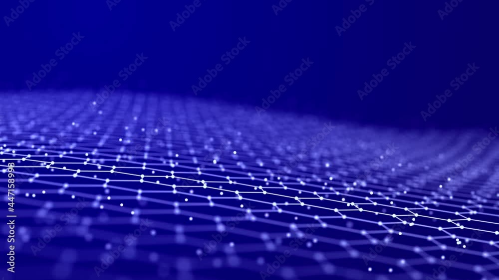 Poster hexagonal digital communication structure. data technology background. connection of dots and lines 
