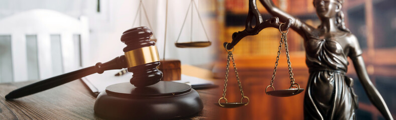 Business and lawyers discussing contract papers with brass scale on desk in office. Law, legal...