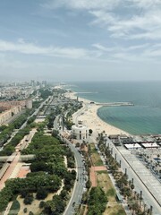 Barcelona sea from the sky