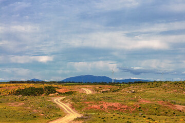 Winding road and beautiful landscape of the valley