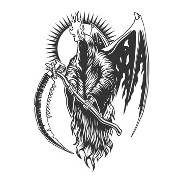 recommend clip art: Reaper devil wing vector illustration