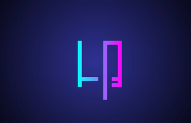 blue pink H line alphabet letter logo for business and company. Simple creative template design for icon and lettering