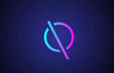 blue pink Q line alphabet letter logo for business and company. Simple creative template design for icon and lettering