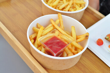 potato chips in a white bowl