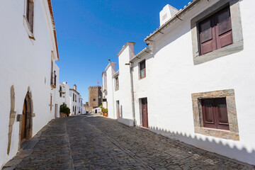 Fototapeta na wymiar Monsaraz is a tiny charming village inside castle walls in Alentejo region of Portugal
