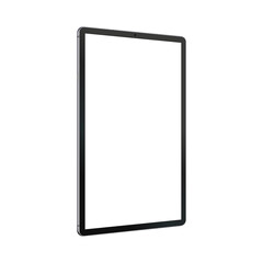 Tablet Computer Mockup with Blank Perspective Screen, Side View. Vector Illustration