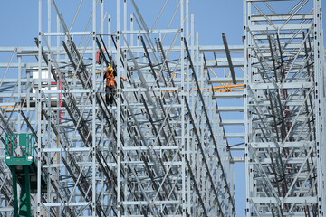 Errichtung eines Hochregallagers in Waldneukirchen, Oberösterreich, Österreich, europa © Spitzi-Foto