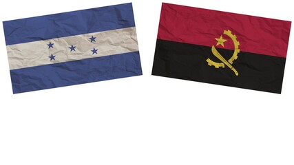 Angola and Honduras Flags Together Paper Texture Effect Illustration