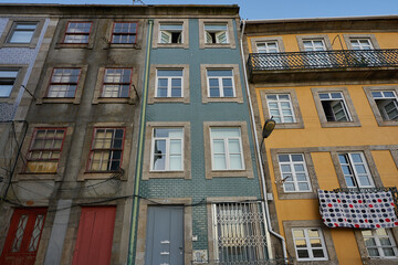 Traditional colorful houses at Porto, Portugal