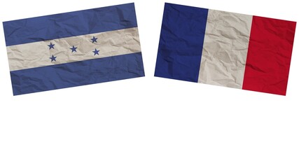 France and Honduras Flags Together Paper Texture Effect Illustration