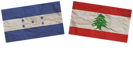 Lebanon and Honduras Flags Together Paper Texture Effect Illustration