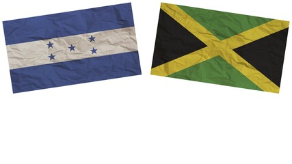 Jamaica and Honduras Flags Together Paper Texture Effect Illustration