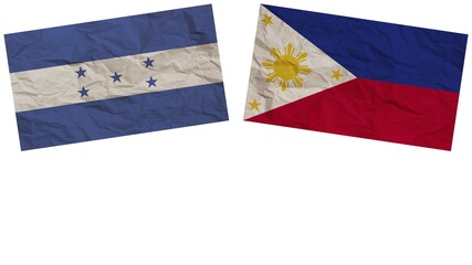 Philippines and Honduras Flags Together Paper Texture Effect Illustration