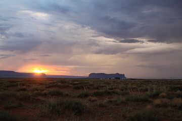 sunset over the countryside