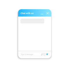 Chatbot window template. Life chat customer service example. Virtual assistant bot layout. Mobile messenger app design. Vector illustration.