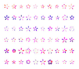 flower decorative drawing vector illustration set