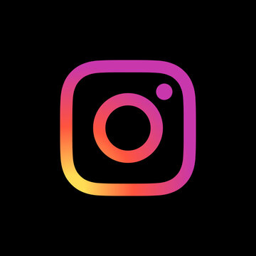 Official Instagram Logo Icon Isolated on Black Background