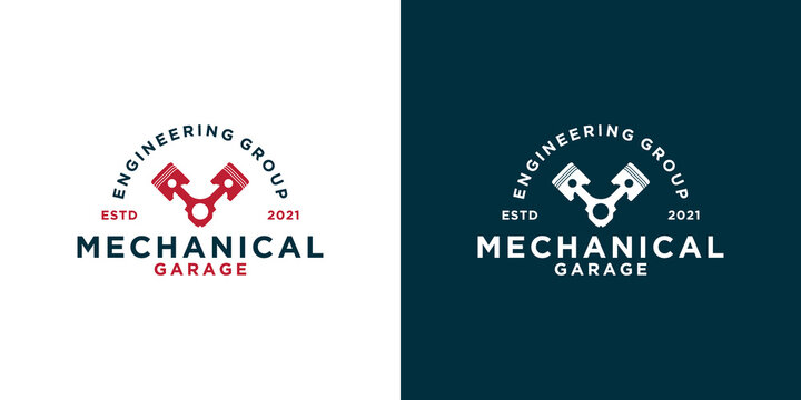creative vintage mechanic garage workshop logo design for your business
