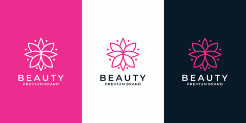 Fototapeta na wymiar creative lotus beauty flower logo design for your business