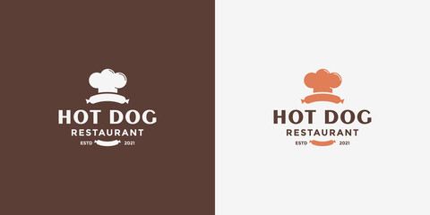 hot dog logo design minimalist for your business restaurant