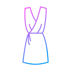 Domestic female gown outline icon. Homewear and sleepwear. Purple gradient symbol. Isolated vector illustration