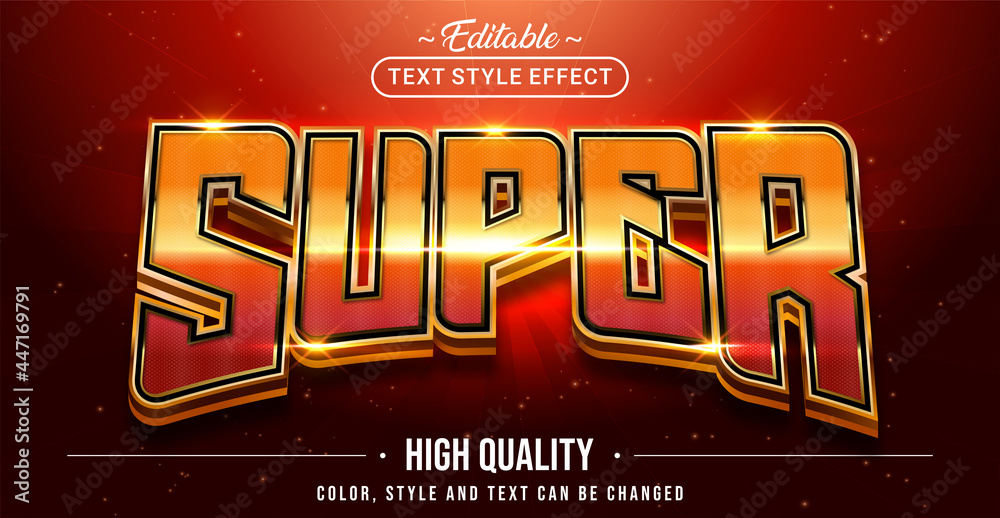 Poster Editable text style effect - Super text style theme.