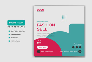 Fashion Modern Social media post template banner design. Fashion vector template design.