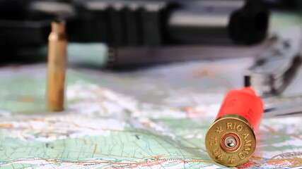 łuska naboju, pistole, mapa, cartridge, map, gun, bullet © jarizPJ
