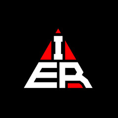 Obraz na płótnie Canvas IER triangle letter logo design with triangle shape. IER triangle logo design monogram. IER triangle vector logo template with red color. IER triangular logo Simple, Elegant, and Luxurious Logo. IER 