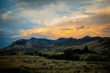sunset in the mountains