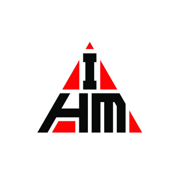 IHM triangle letter logo design with triangle shape. IHM triangle logo design monogram. IHM triangle vector logo template with red color. IHM triangular logo Simple, Elegant, and Luxurious Logo. IHM 