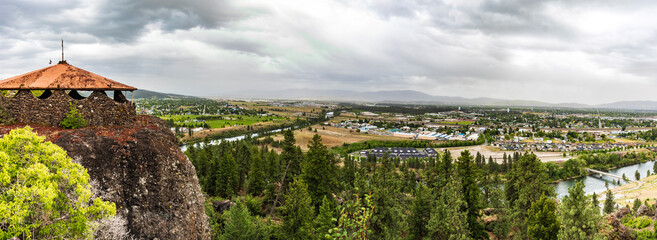 Spokane valley view on clouding and windy day