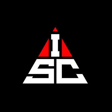 ISC triangle letter logo design with triangle shape. ISC triangle logo design monogram. ISC triangle vector logo template with red color. ISC triangular logo Simple, Elegant, and Luxurious Logo. ISC 