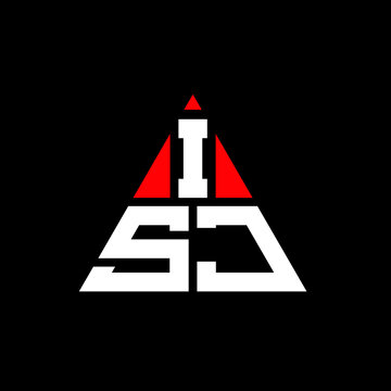 ISJ triangle letter logo design with triangle shape. ISJ triangle logo design monogram. ISJ triangle vector logo template with red color. ISJ triangular logo Simple, Elegant, and Luxurious Logo. ISJ 