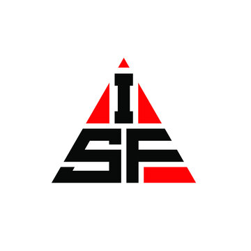 ISF triangle letter logo design with triangle shape. ISF triangle logo design monogram. ISF triangle vector logo template with red color. ISF triangular logo Simple, Elegant, and Luxurious Logo. ISF 
