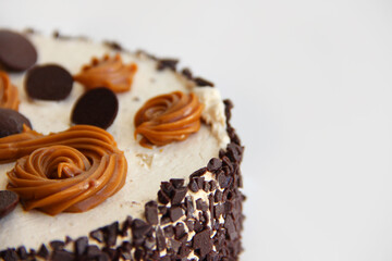 chocolate cake with nuts and chocolate
