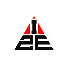 IZE triangle letter logo design with triangle shape. IZE triangle logo design monogram. IZE triangle vector logo template with red color. IZE triangular logo Simple, Elegant, and Luxurious Logo. IZE 