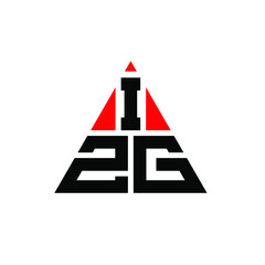 IZG triangle letter logo design with triangle shape. IZG triangle logo design monogram. IZG triangle vector logo template with red color. IZG triangular logo Simple, Elegant, and Luxurious Logo. IZG 