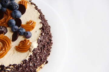 cake with chocolate and cream