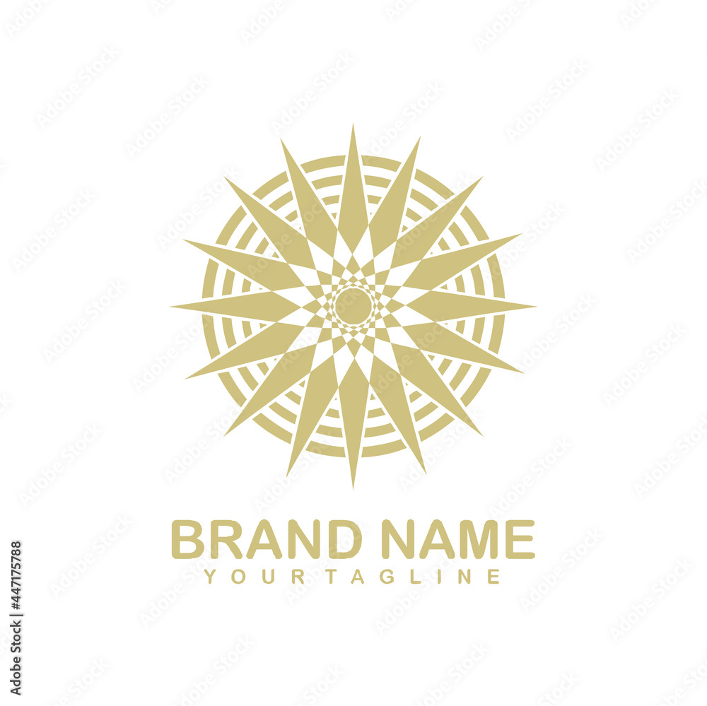 Sticker simple mandala circle vector logo design