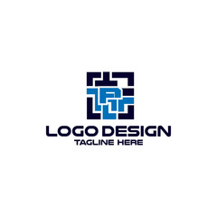 Abstract Letter P Ambigram Logo. Modern logo.