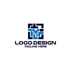 Letter Y Modern Digital Technology Logo Design Vector