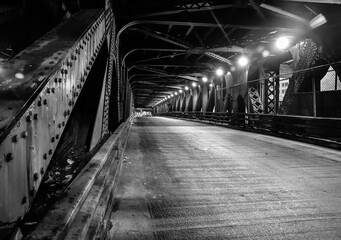 Empty underground urban road