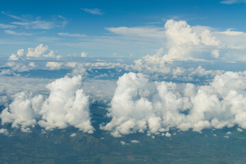 Aerial view of clouds in summer