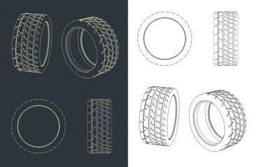 Tire blueprints © blacklight_trace