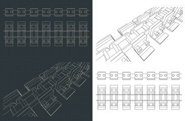 Track chain blueprints of tracked vehicles