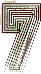 Number 7  Eco Logo Icon Design