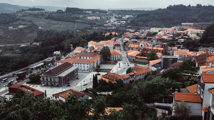 Obraz premium Top view of the Lamego city, Portugal.
